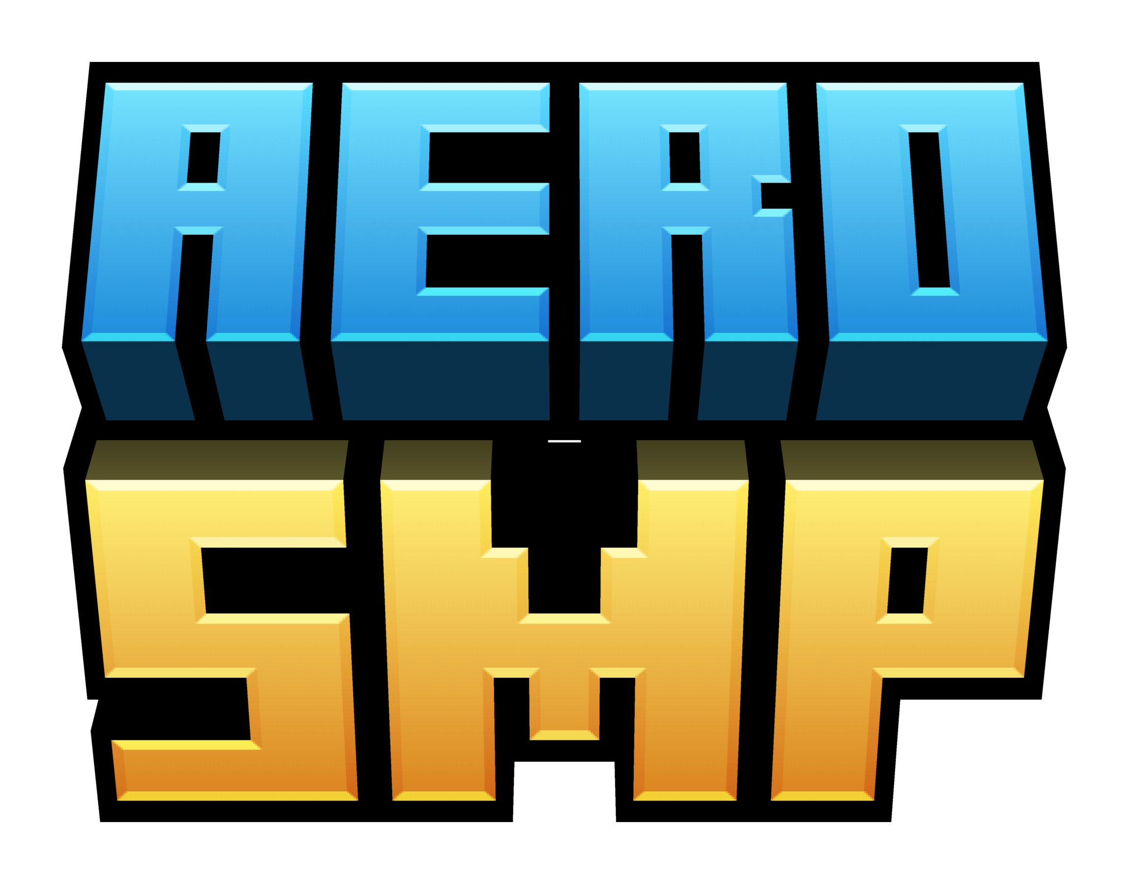 Aero SMP, a blocky airship floating in a checkered blue sky